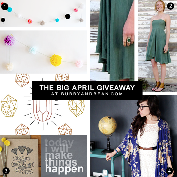 Big April GIVEAWAY at Bubby & Bean // Win Clothing, Paper Goods, Home Decor & More!
