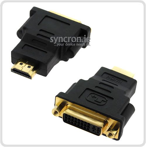 Details about DVI FEMALE TO HDMI MALE ADAPTER CONVERTER CONNECTOR 18D