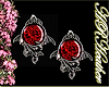 Ruby bat silver gothic earrings in 3 dimensions  very glittery high definition
