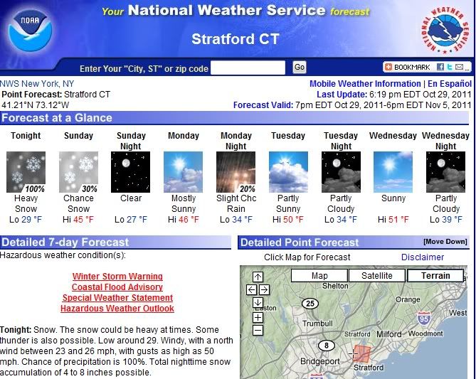 October 29, 2011 NorEaster Rain/SnowStorm (Danbury, Farmington parks