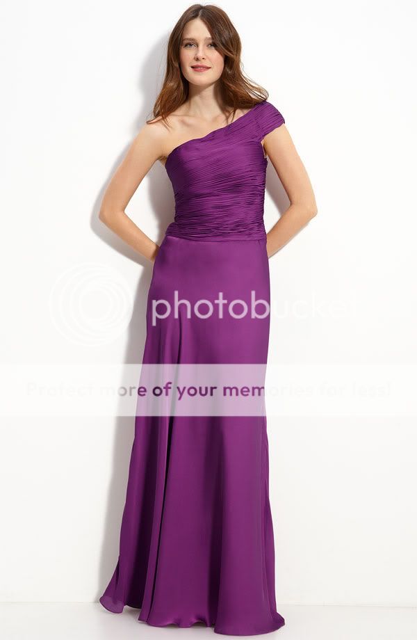 Monique Lhuillier Bridesmaids Fuchsia Gown Sz 14 New  