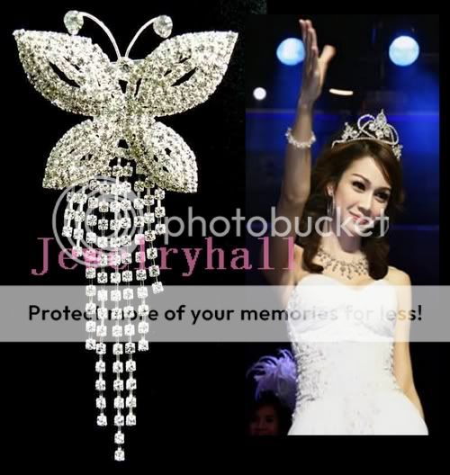 Wedding/Bridal crystal rhinestone butterfly brooch new  